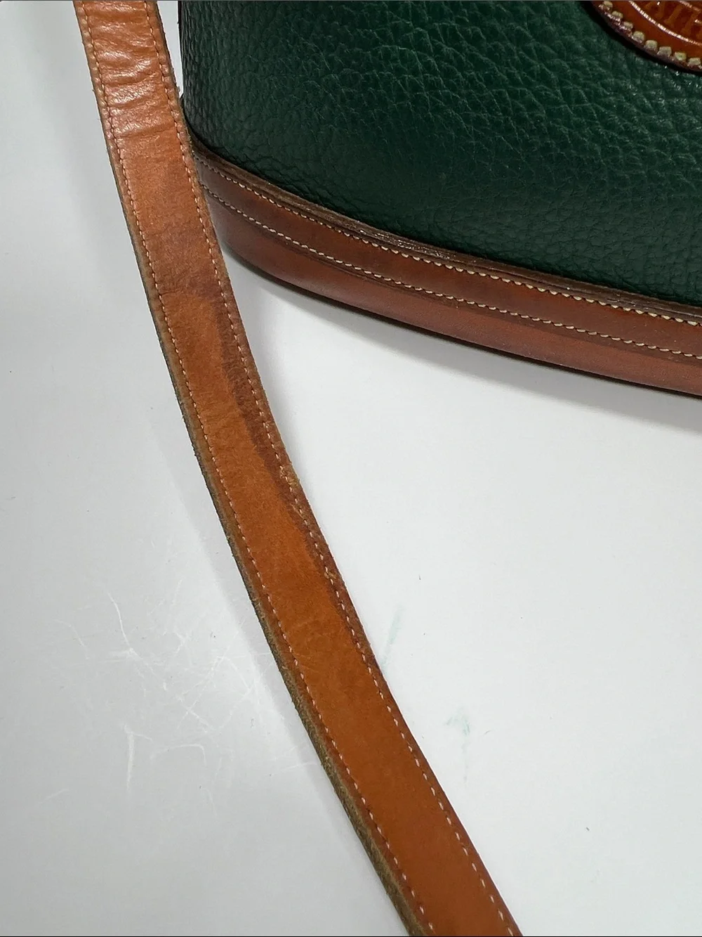 🦆 DOONEY & BOURKE NORFOLK FIR GREEN BRITISH TAN PEBBLE AWL SATCHEL VINTAGE
